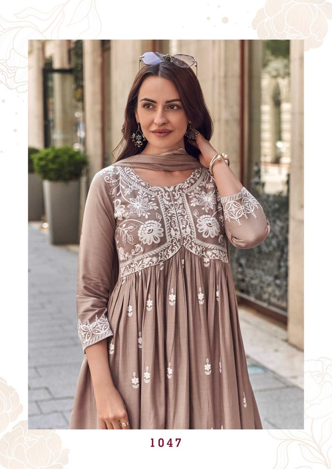 Rayon  Embroidery Anarkali Suit